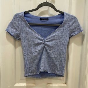 Brandy Melville Blue Flower Crop Top